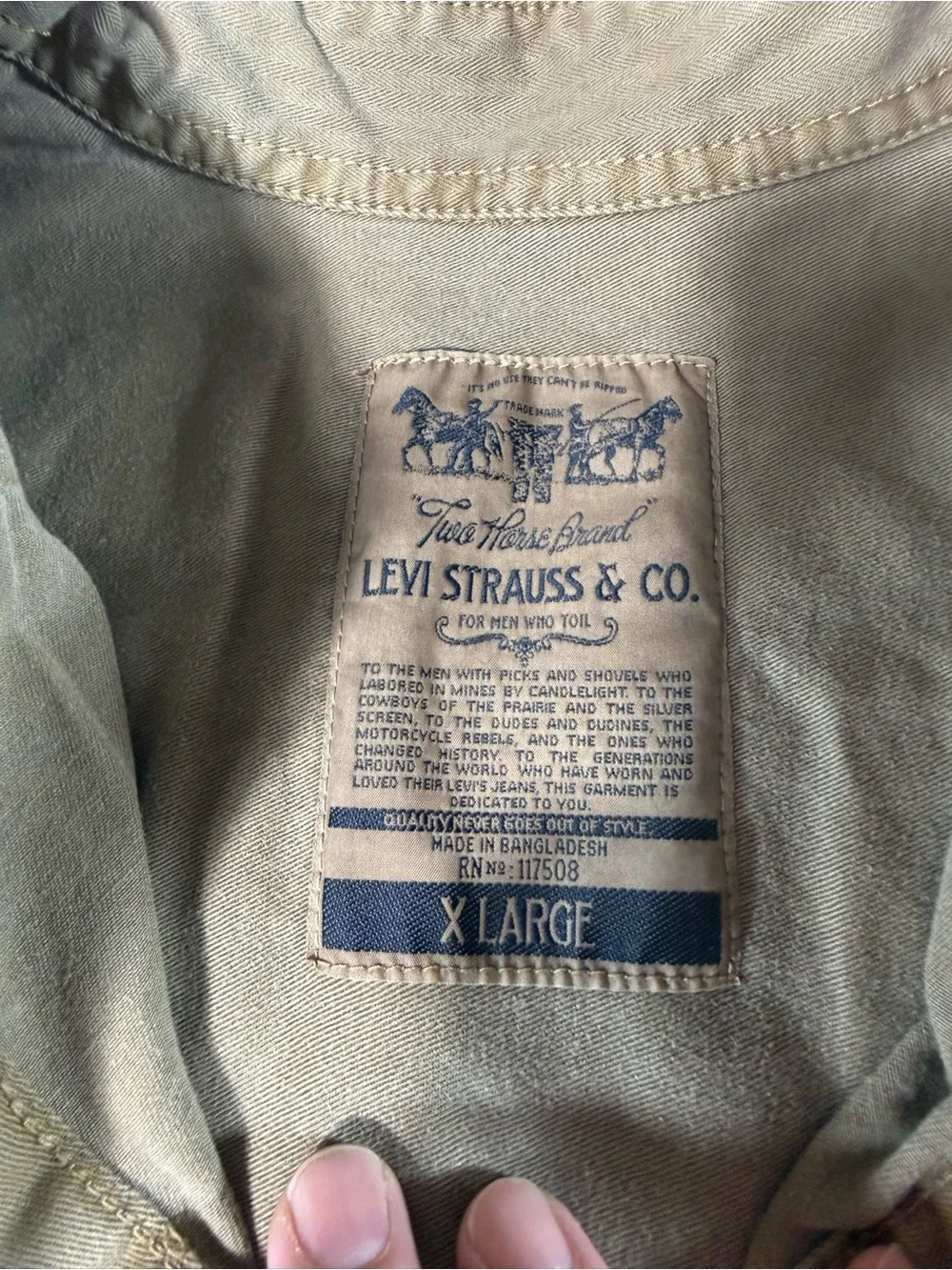 Levi’s XL Heavyweight Workwear Utility Shirt Brown Elbow Patch Button Up NWT